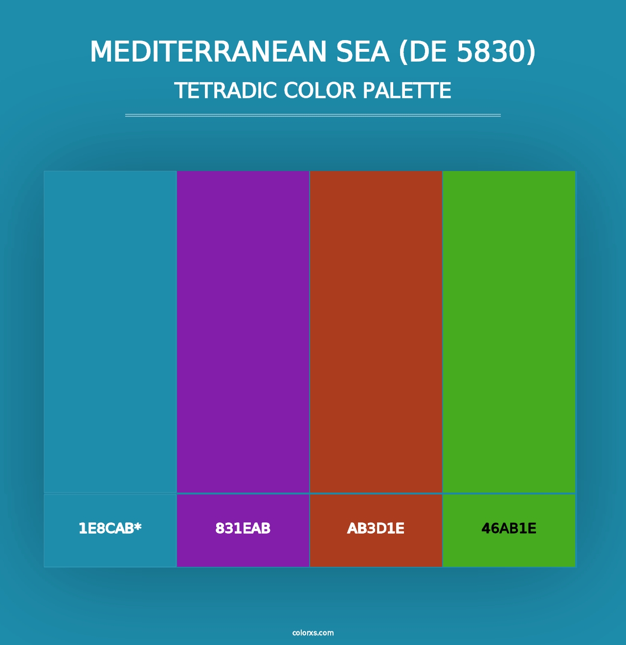 Mediterranean Sea (DE 5830) - Tetradic Color Palette