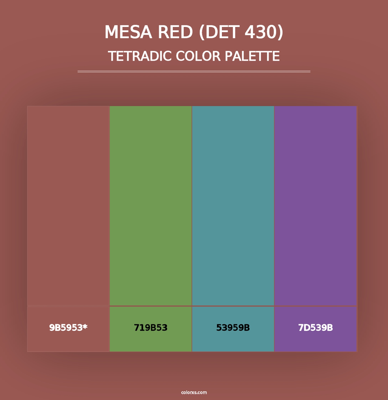 Mesa Red (DET 430) - Tetradic Color Palette