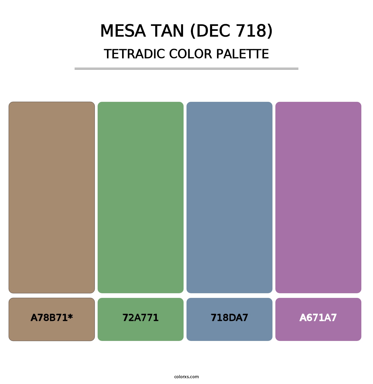 Mesa Tan (DEC 718) - Tetradic Color Palette