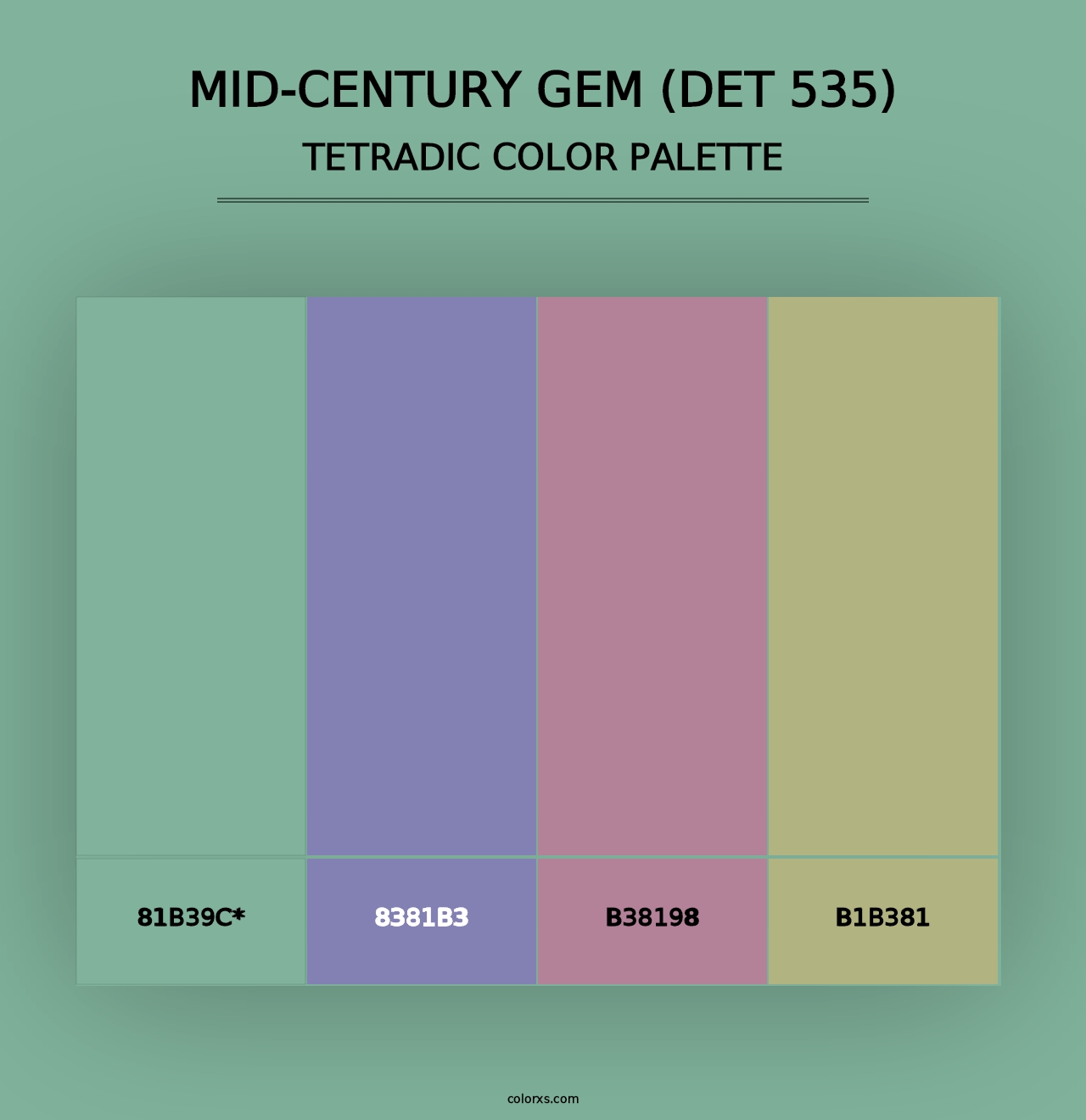 Mid-century Gem (DET 535) - Tetradic Color Palette