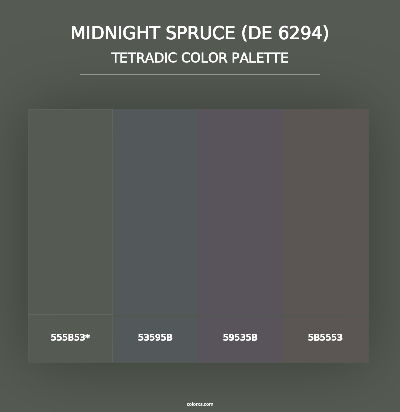 Midnight Spruce (DE 6294) - Tetradic Color Palette