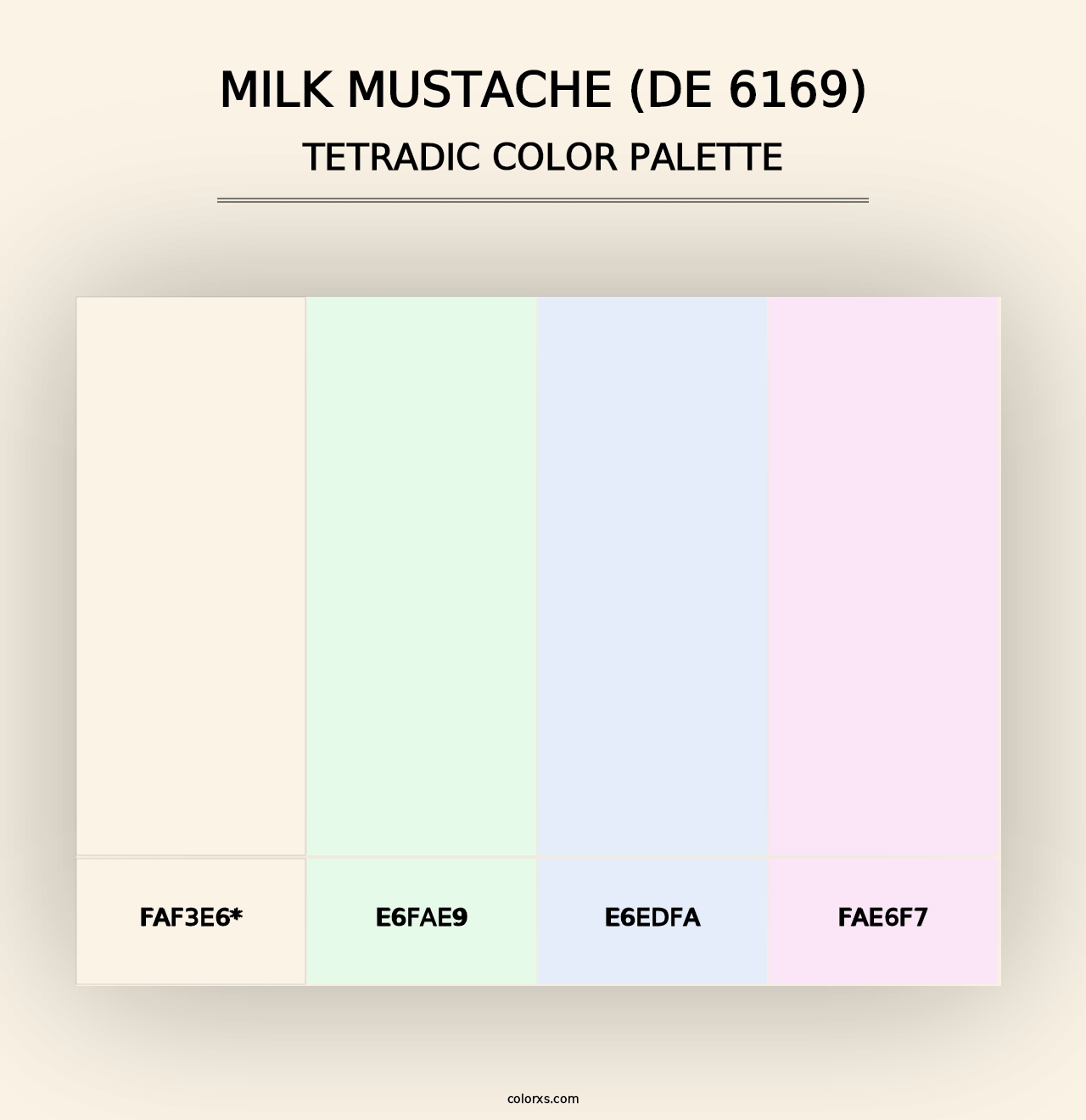 Milk Mustache (DE 6169) - Tetradic Color Palette