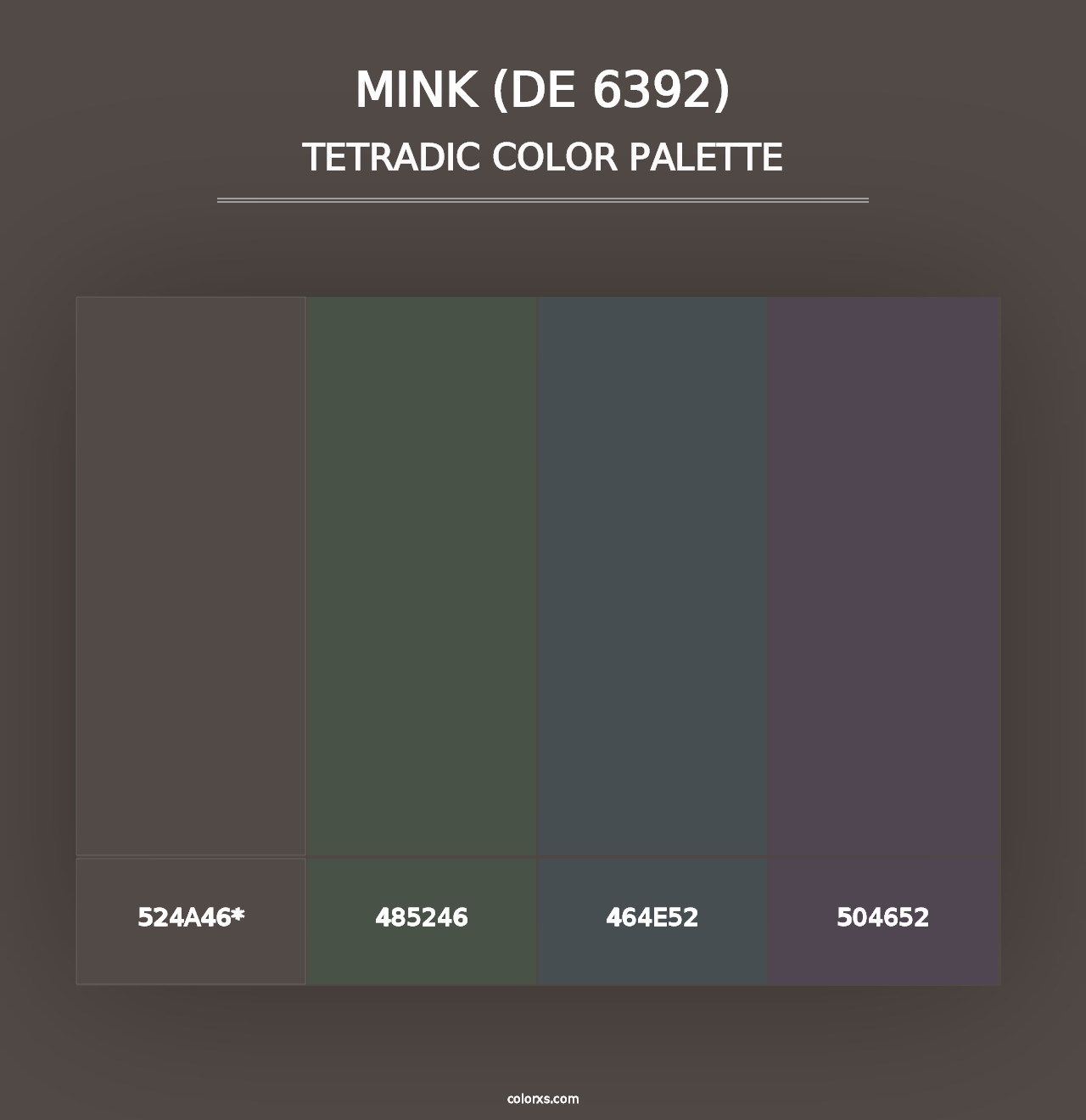 Mink (DE 6392) - Tetradic Color Palette