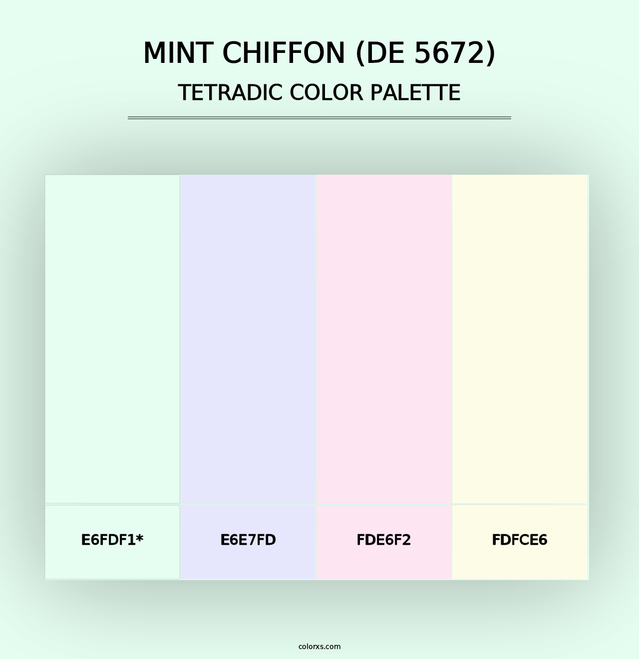 Mint Chiffon (DE 5672) - Tetradic Color Palette