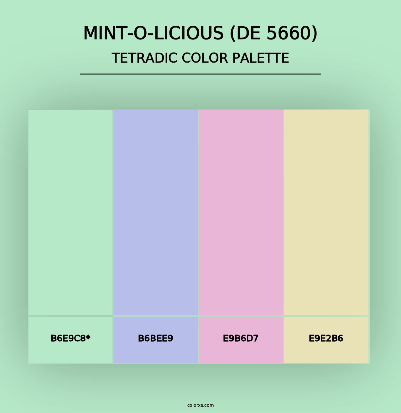 Mint-o-licious (DE 5660) - Tetradic Color Palette