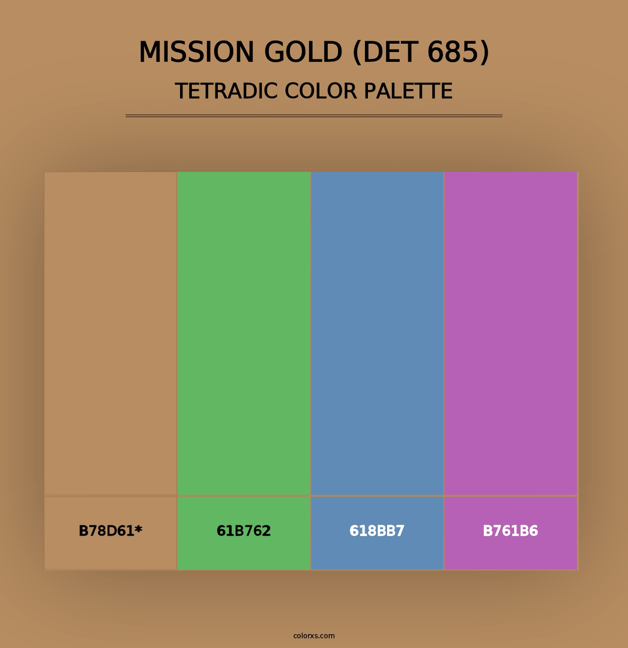 Mission Gold (DET 685) - Tetradic Color Palette