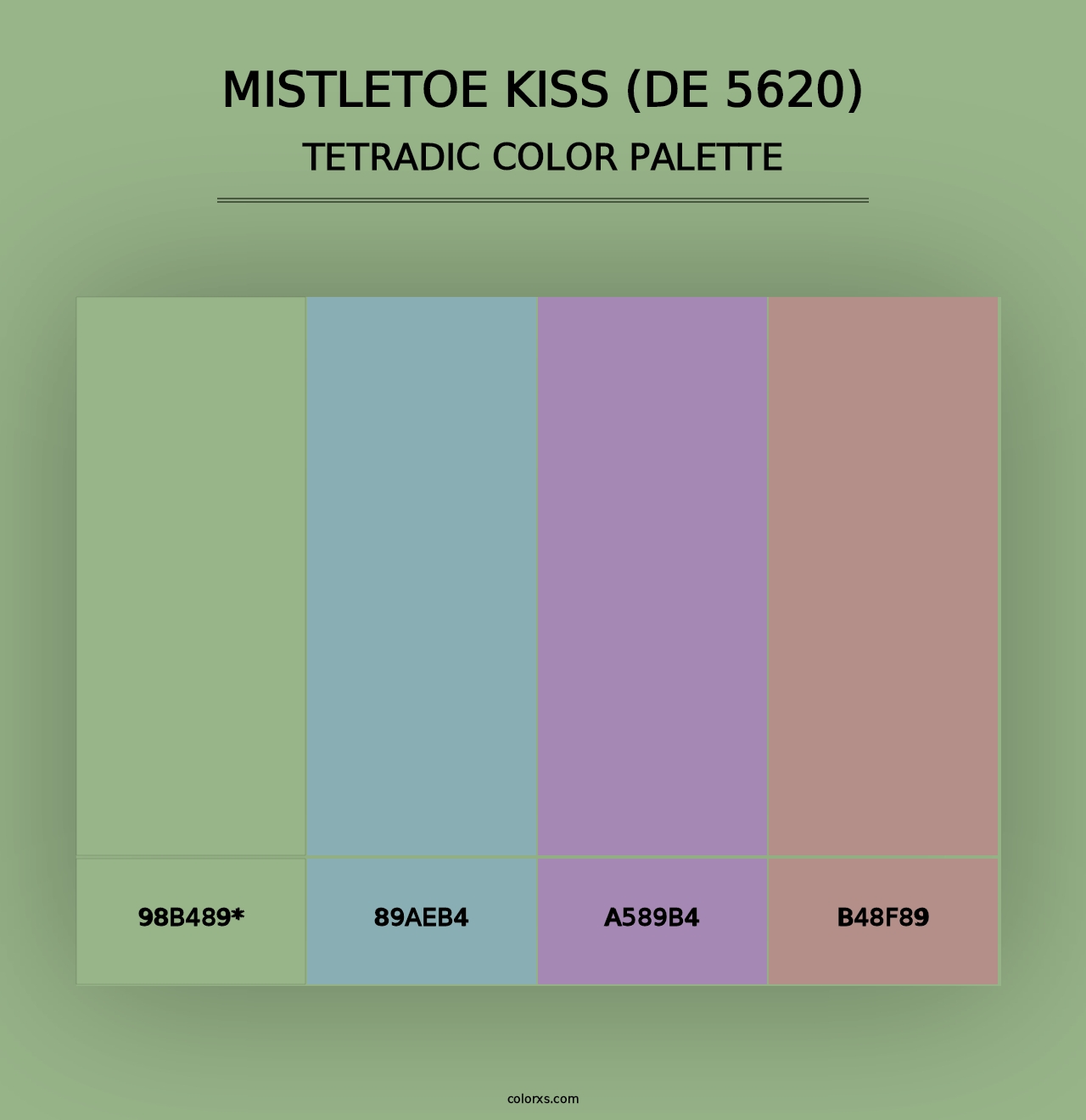 Mistletoe Kiss (DE 5620) - Tetradic Color Palette