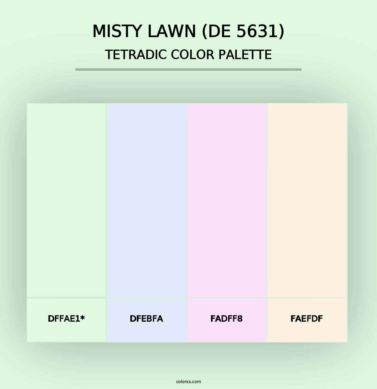 Misty Lawn (DE 5631) - Tetradic Color Palette