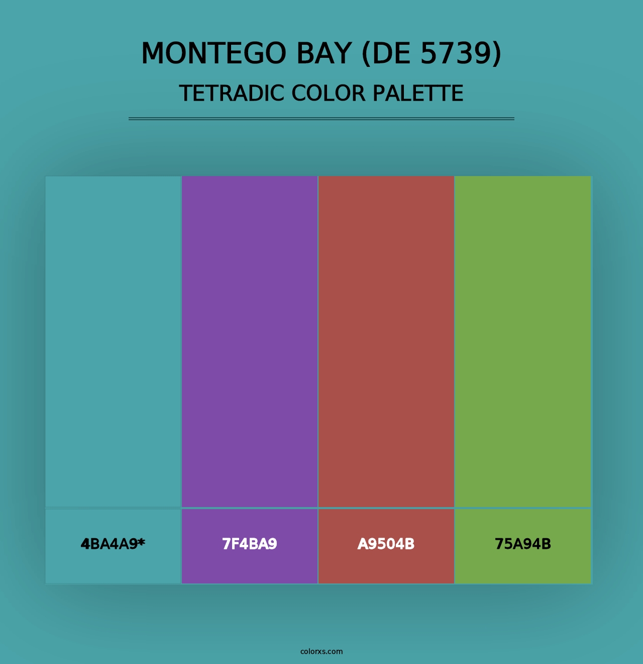 Montego Bay (DE 5739) - Tetradic Color Palette