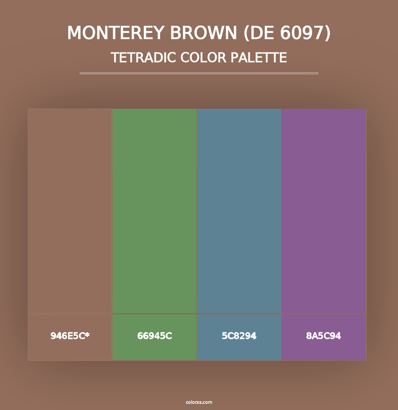 Monterey Brown (DE 6097) - Tetradic Color Palette