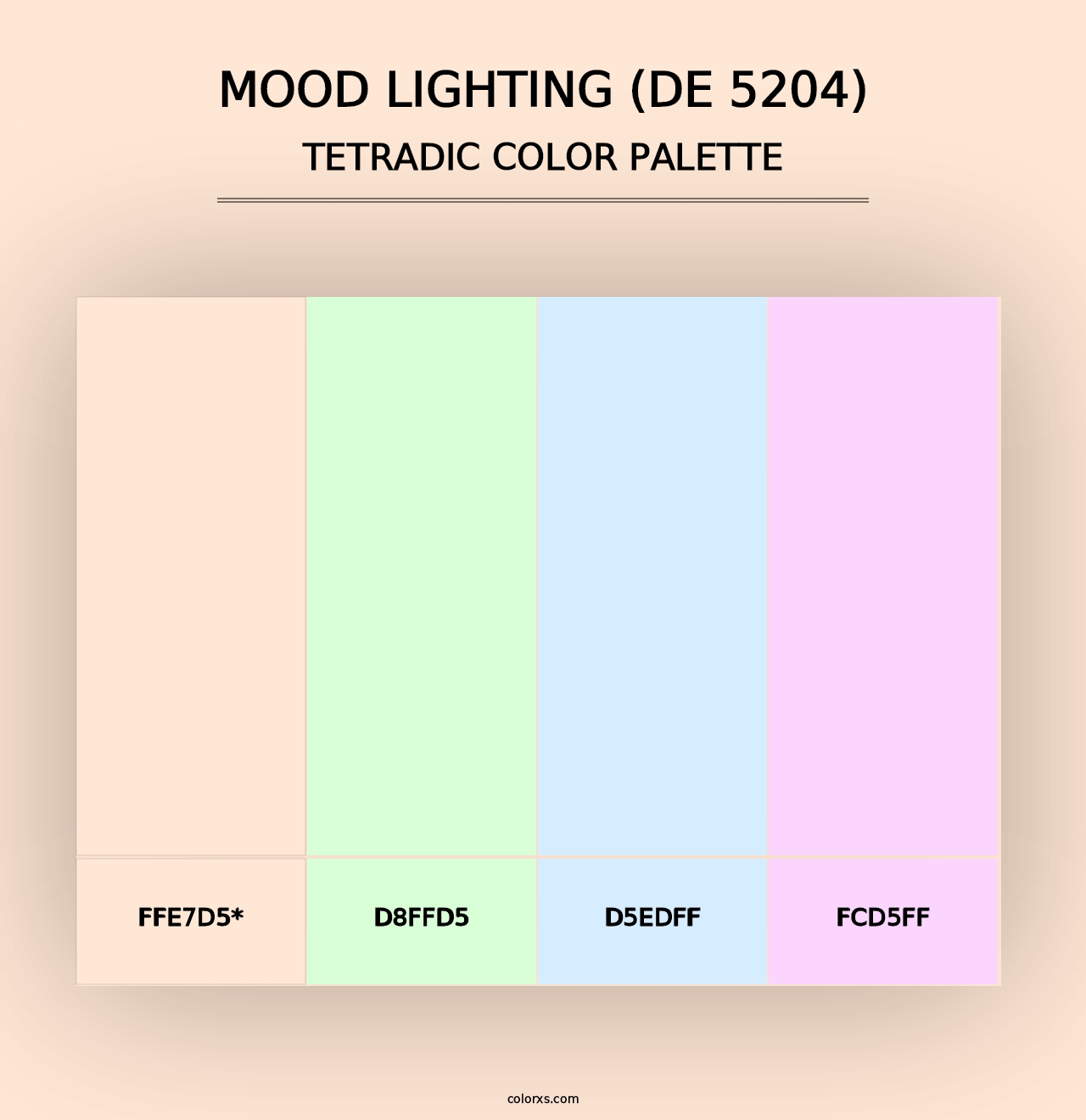 Mood Lighting (DE 5204) - Tetradic Color Palette