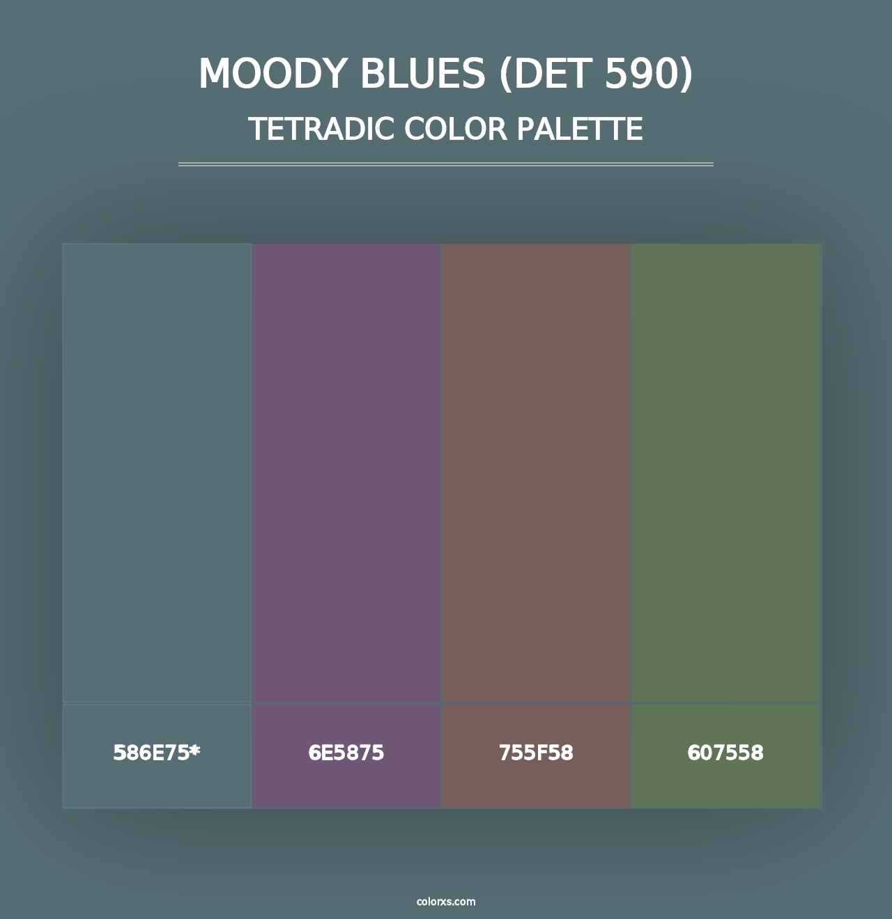 Moody Blues (DET 590) - Tetradic Color Palette