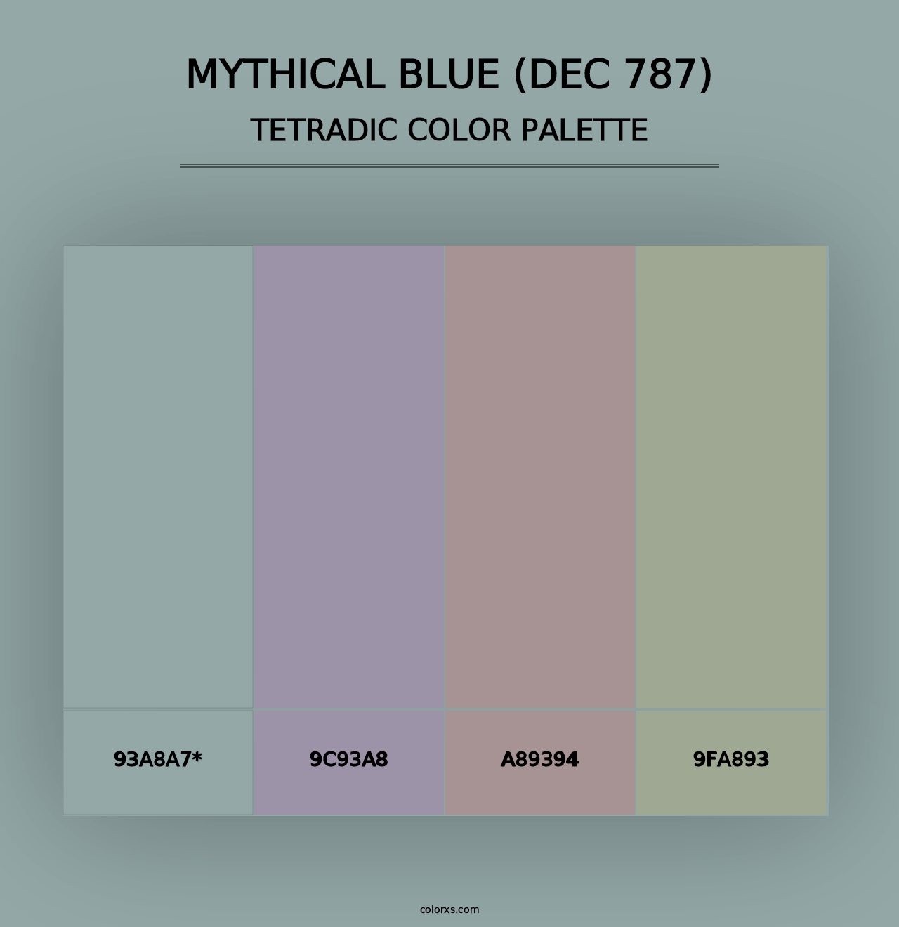 Mythical Blue (DEC 787) - Tetradic Color Palette