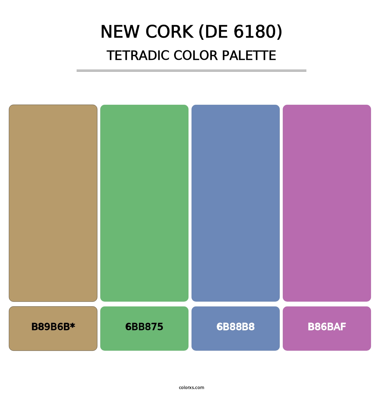 New Cork (DE 6180) - Tetradic Color Palette