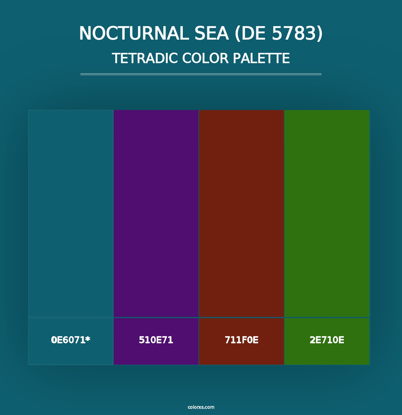 Nocturnal Sea (DE 5783) - Tetradic Color Palette