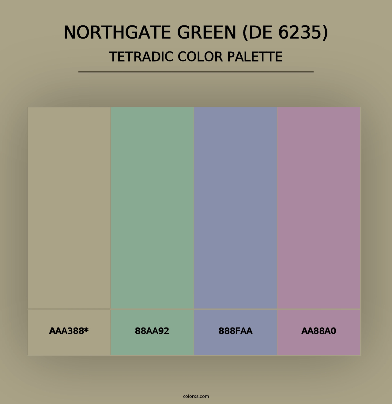 Northgate Green (DE 6235) - Tetradic Color Palette