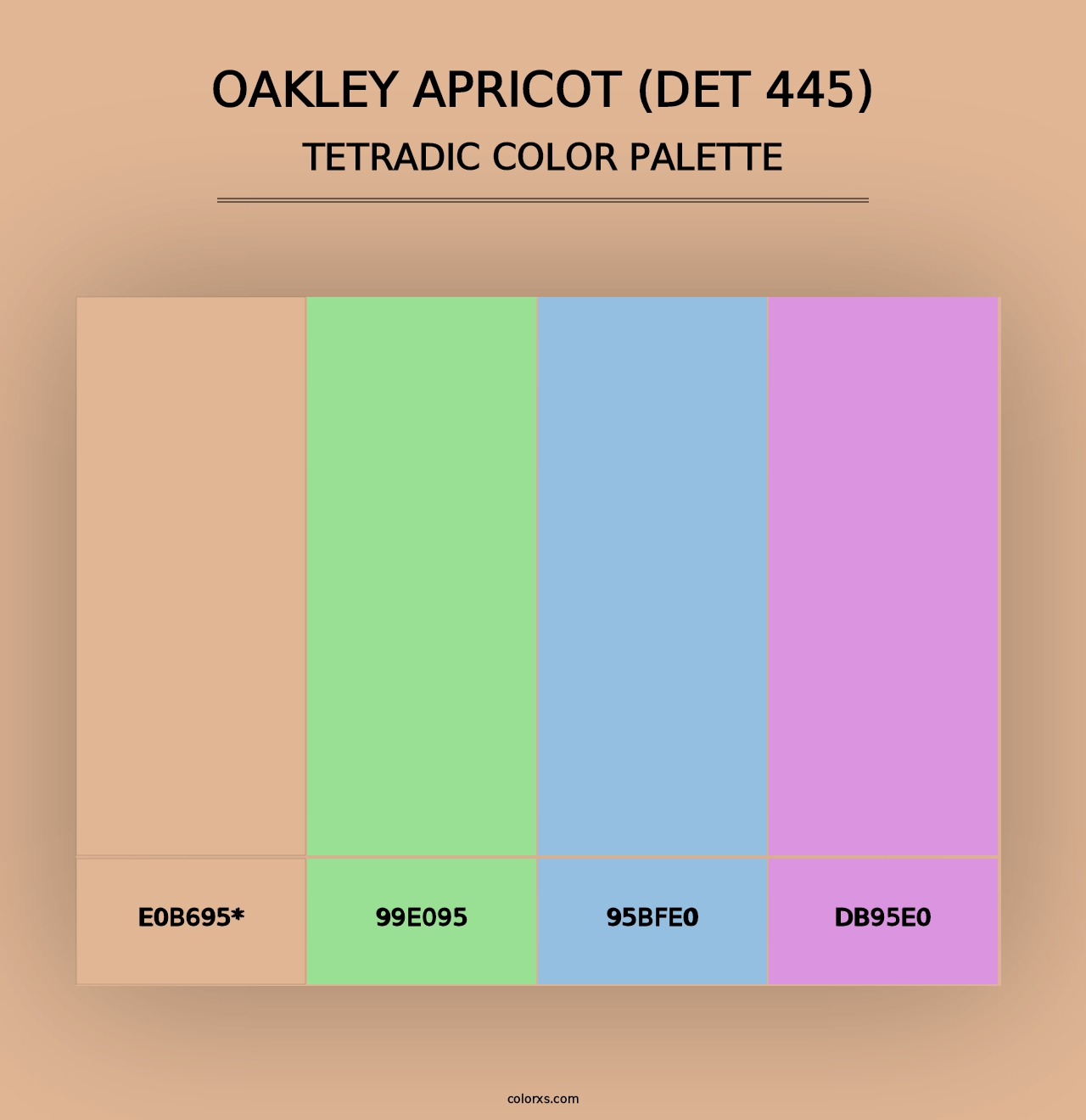 Oakley Apricot (DET 445) - Tetradic Color Palette