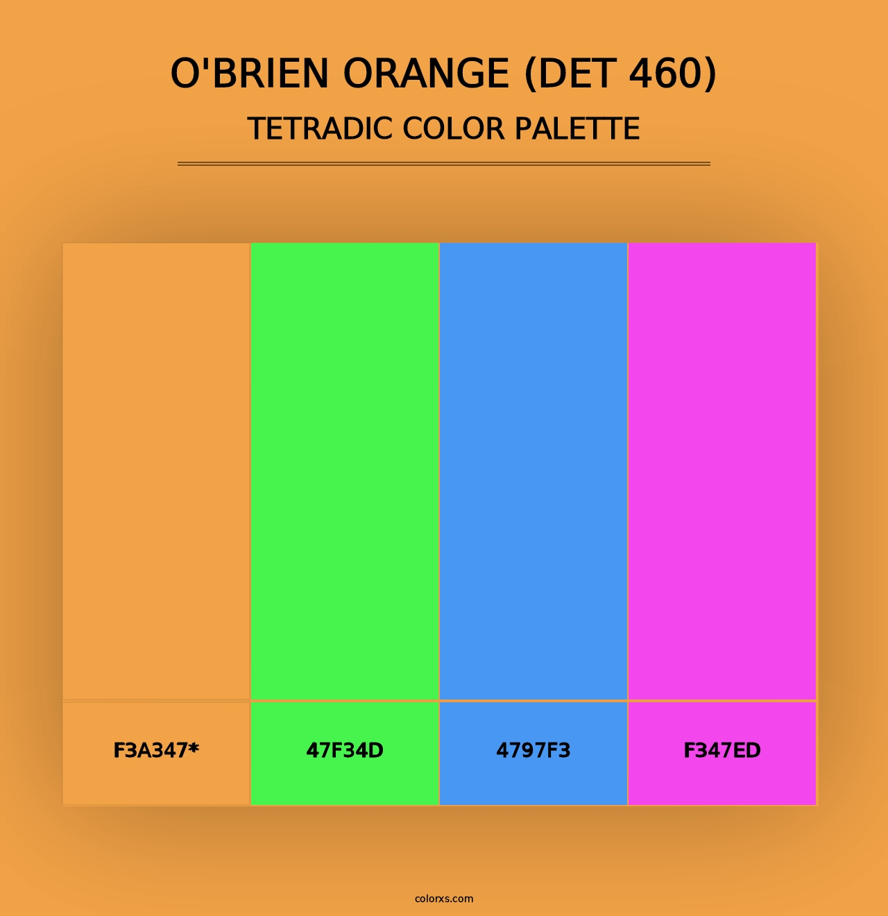 O'Brien Orange (DET 460) - Tetradic Color Palette