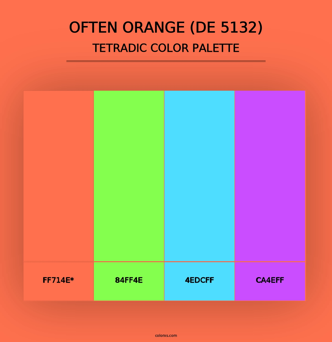 Often Orange (DE 5132) - Tetradic Color Palette