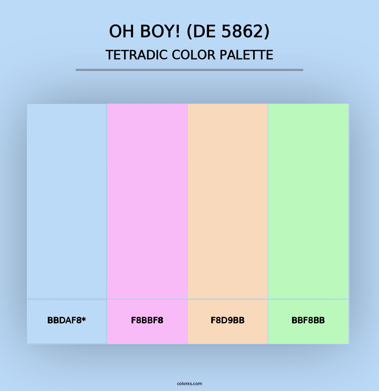 Oh Boy! (DE 5862) - Tetradic Color Palette