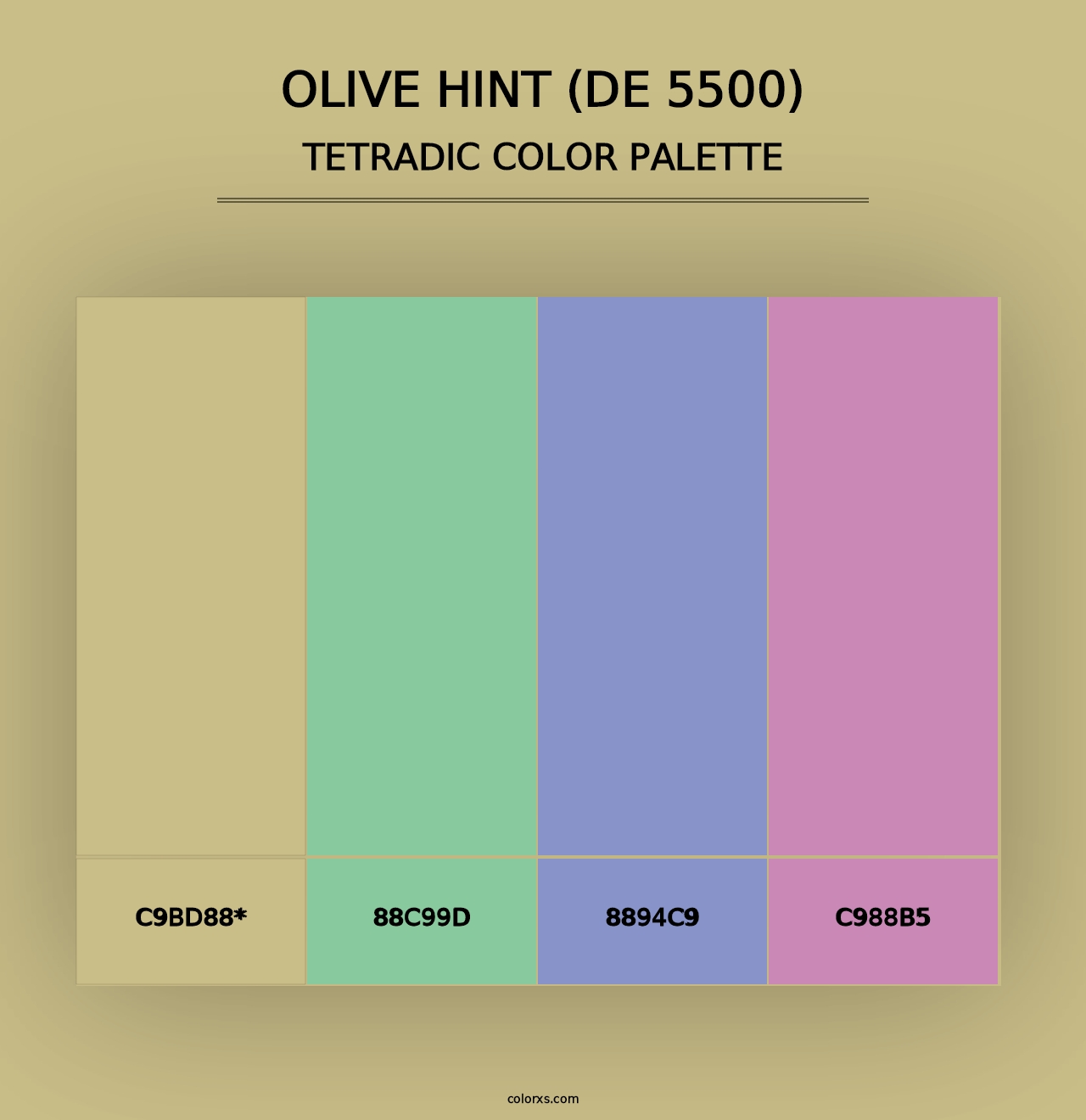 Olive Hint (DE 5500) - Tetradic Color Palette