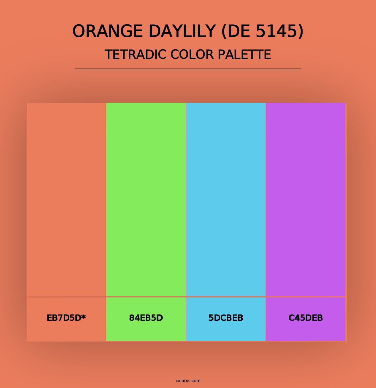 Orange Daylily (DE 5145) - Tetradic Color Palette