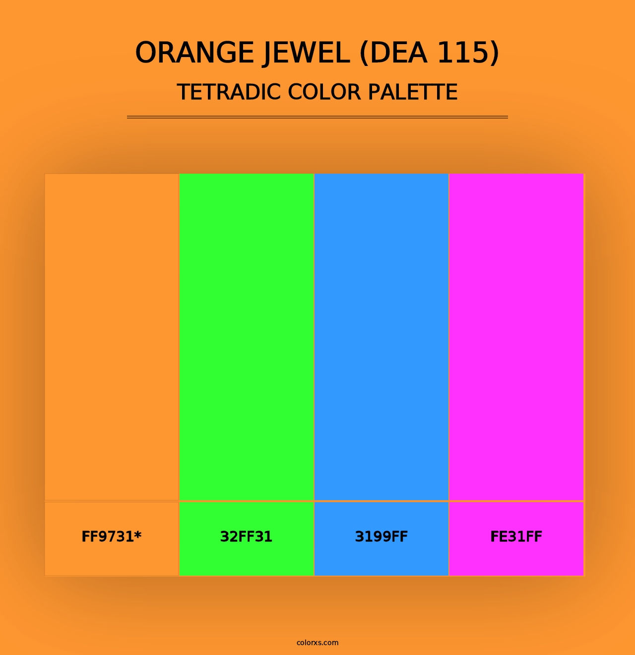 Orange Jewel (DEA 115) - Tetradic Color Palette