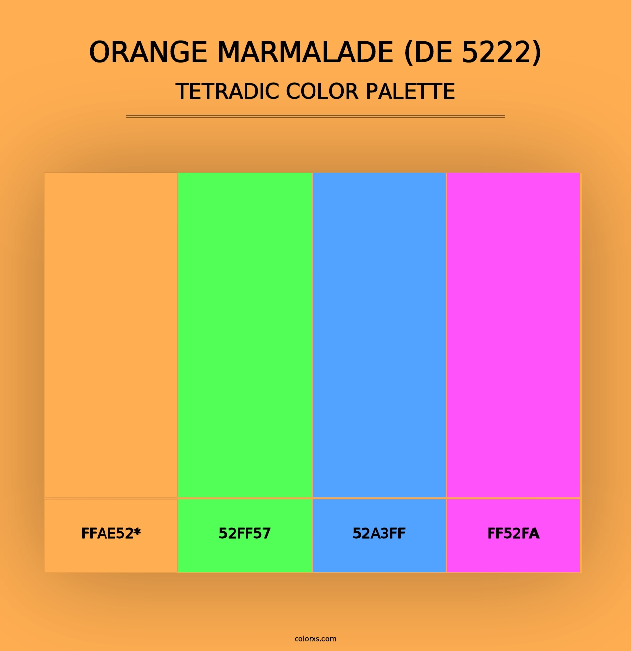 Orange Marmalade (DE 5222) - Tetradic Color Palette