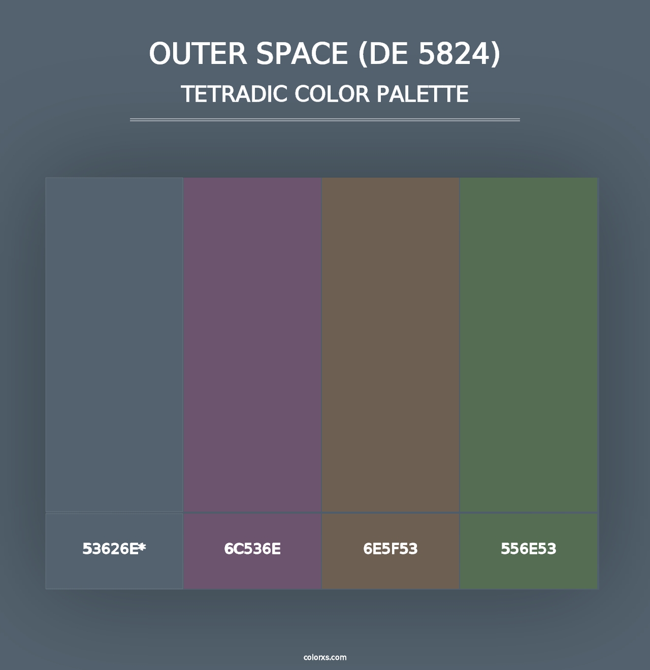 Outer Space (DE 5824) - Tetradic Color Palette