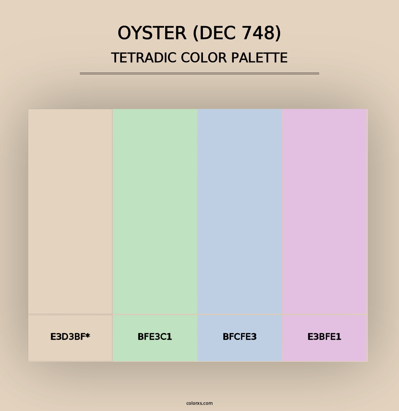 Oyster (DEC 748) - Tetradic Color Palette