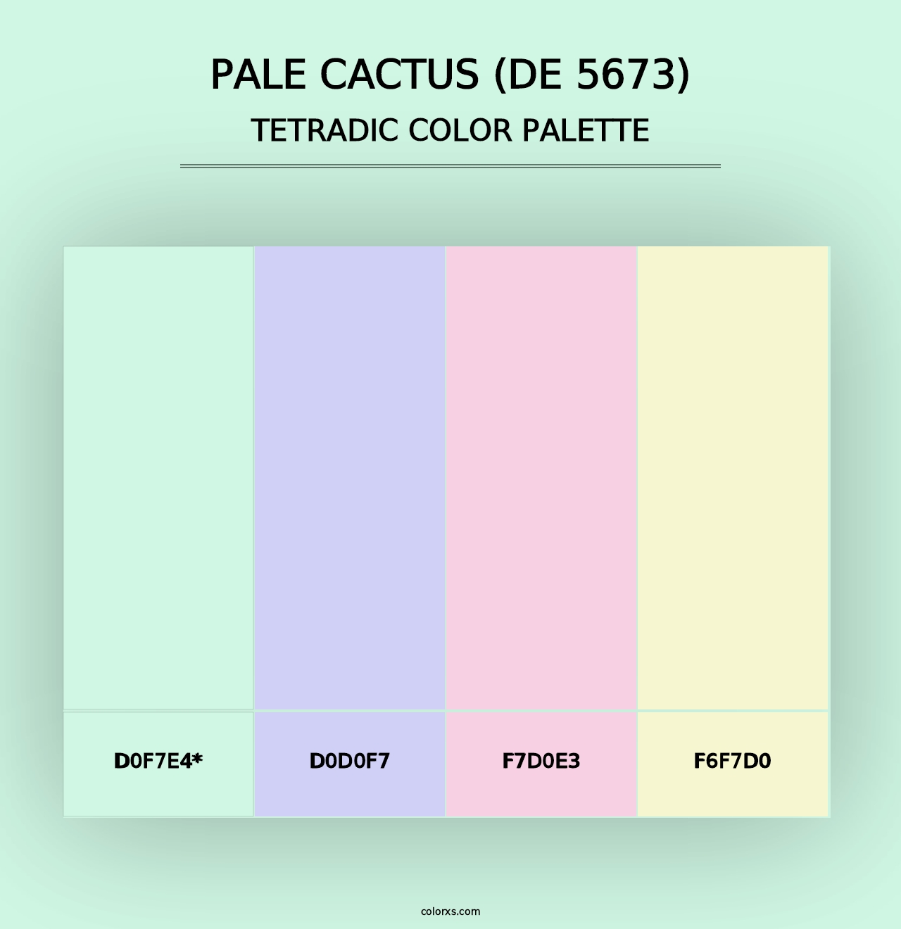 Pale Cactus (DE 5673) - Tetradic Color Palette