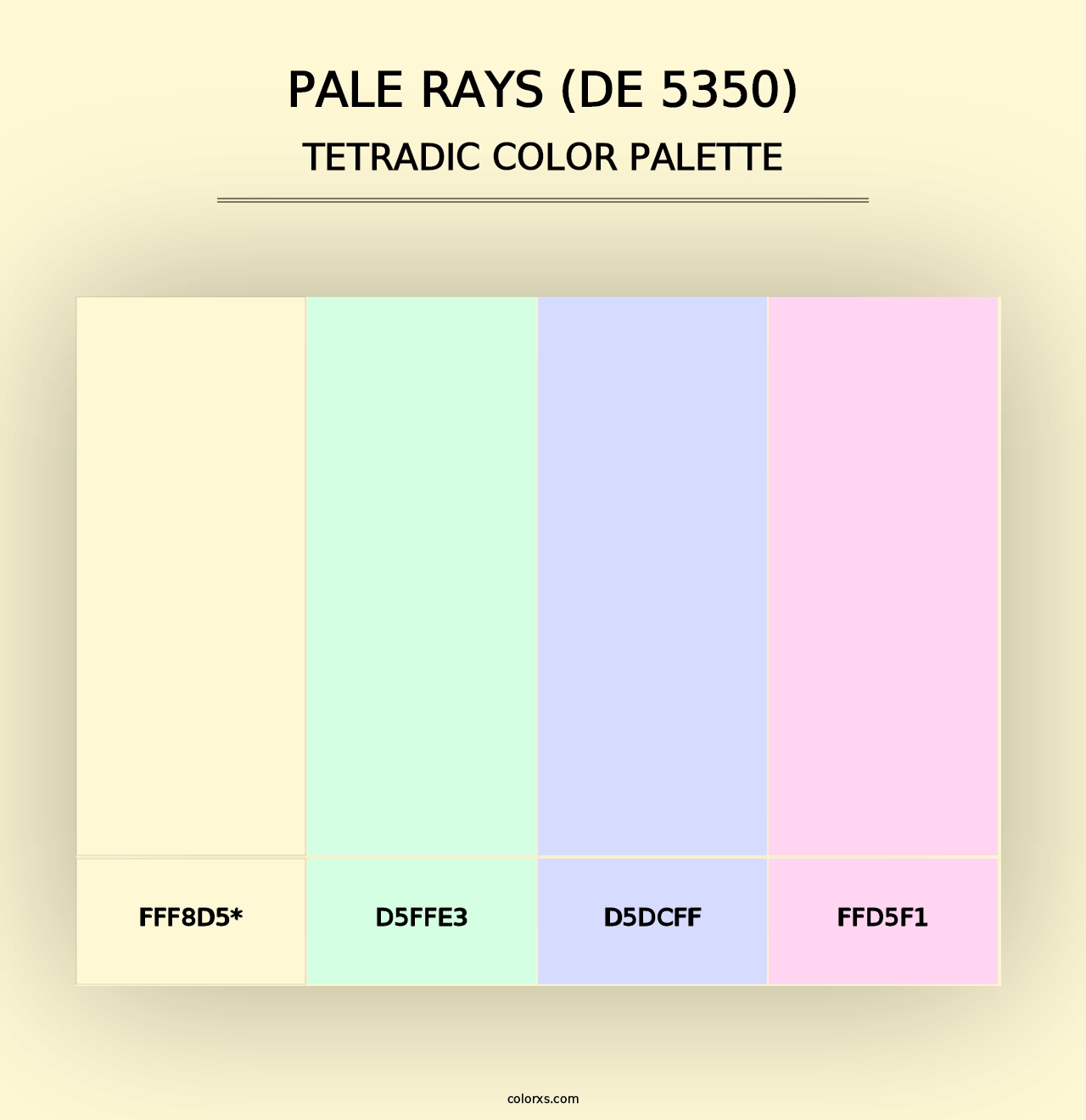 Pale Rays (DE 5350) - Tetradic Color Palette