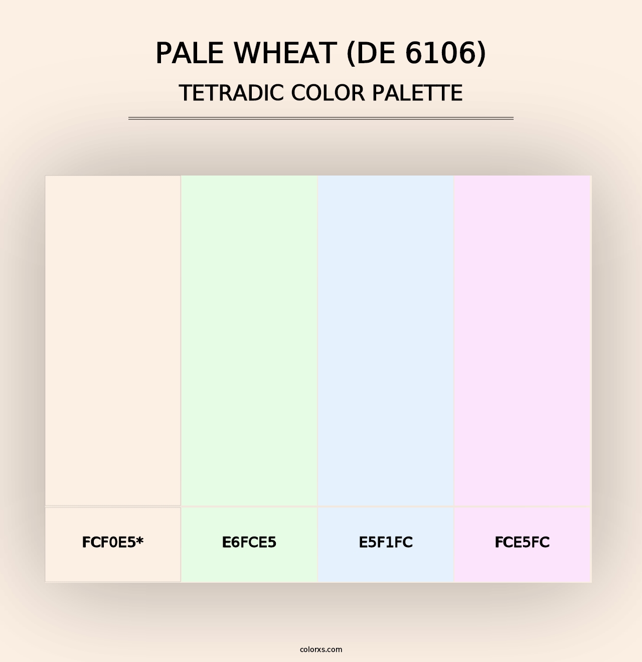 Pale Wheat (DE 6106) - Tetradic Color Palette