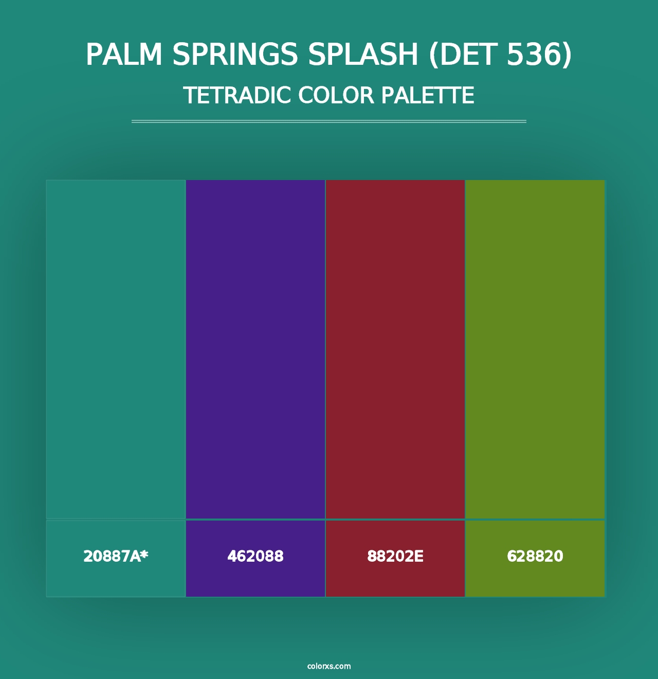 Palm Springs Splash (DET 536) - Tetradic Color Palette