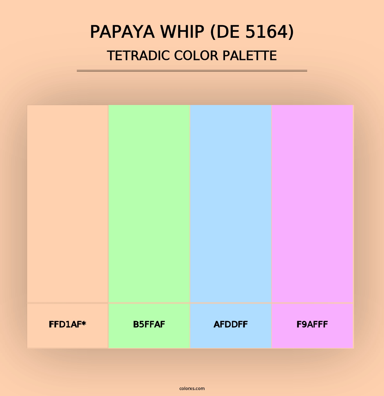 Papaya Whip (DE 5164) - Tetradic Color Palette