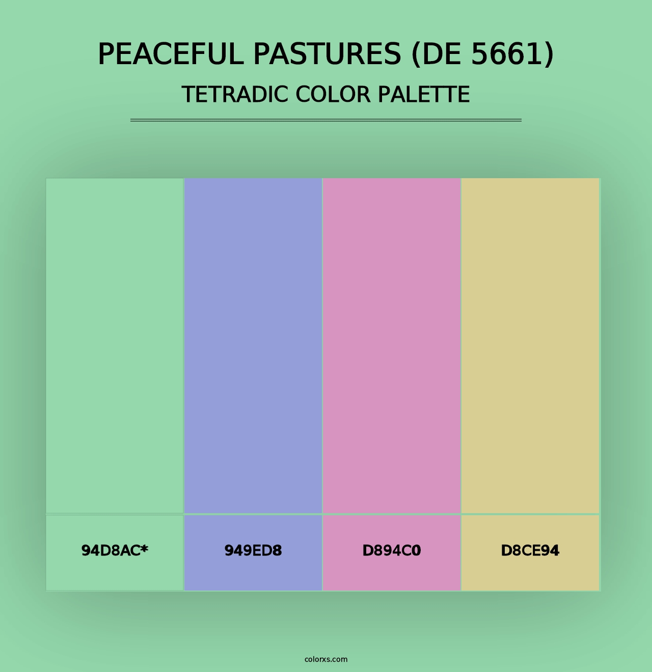 Peaceful Pastures (DE 5661) - Tetradic Color Palette