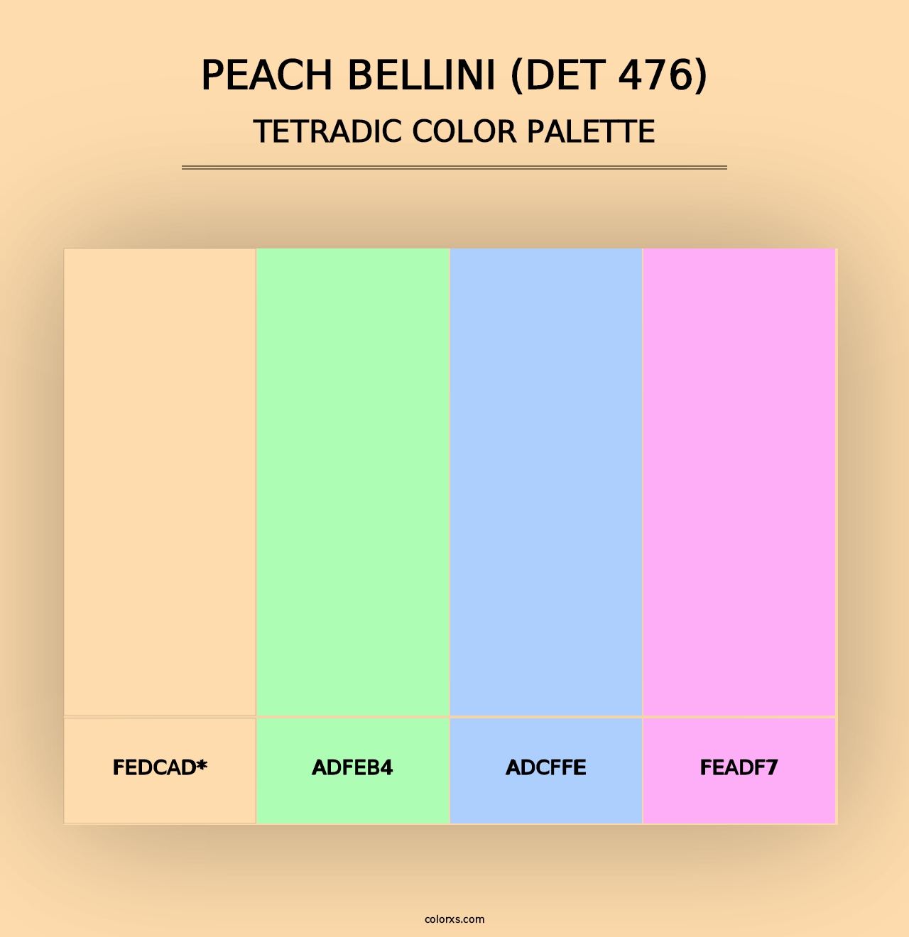 Peach Bellini (DET 476) - Tetradic Color Palette