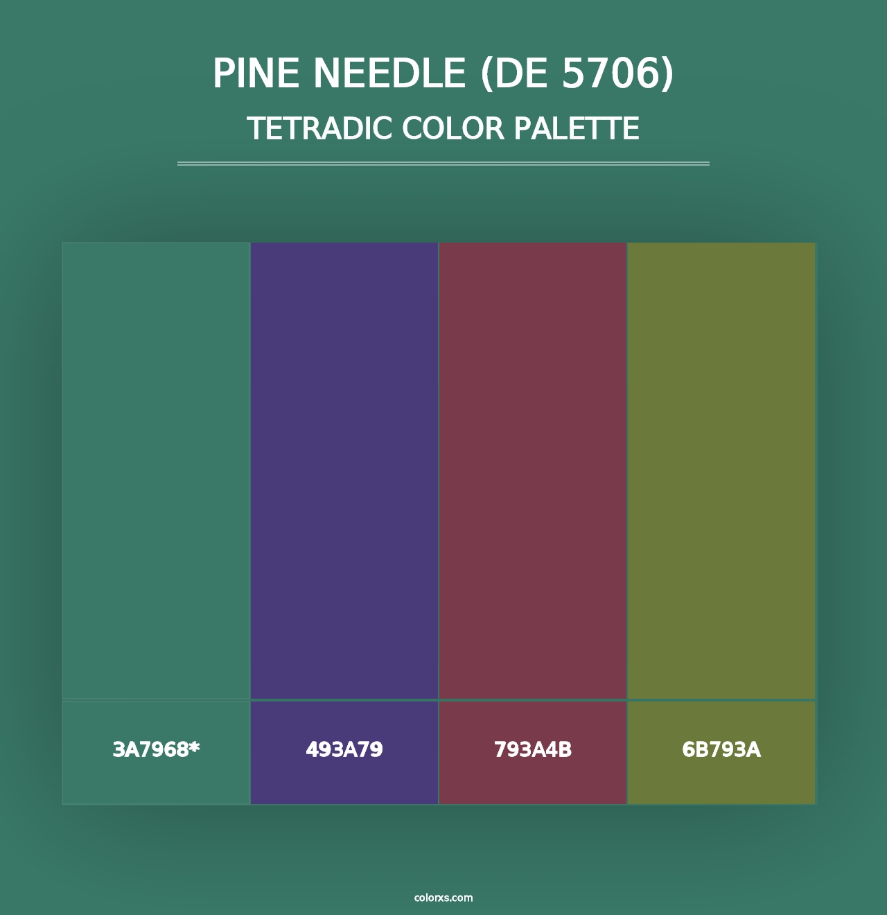 Pine Needle (DE 5706) - Tetradic Color Palette