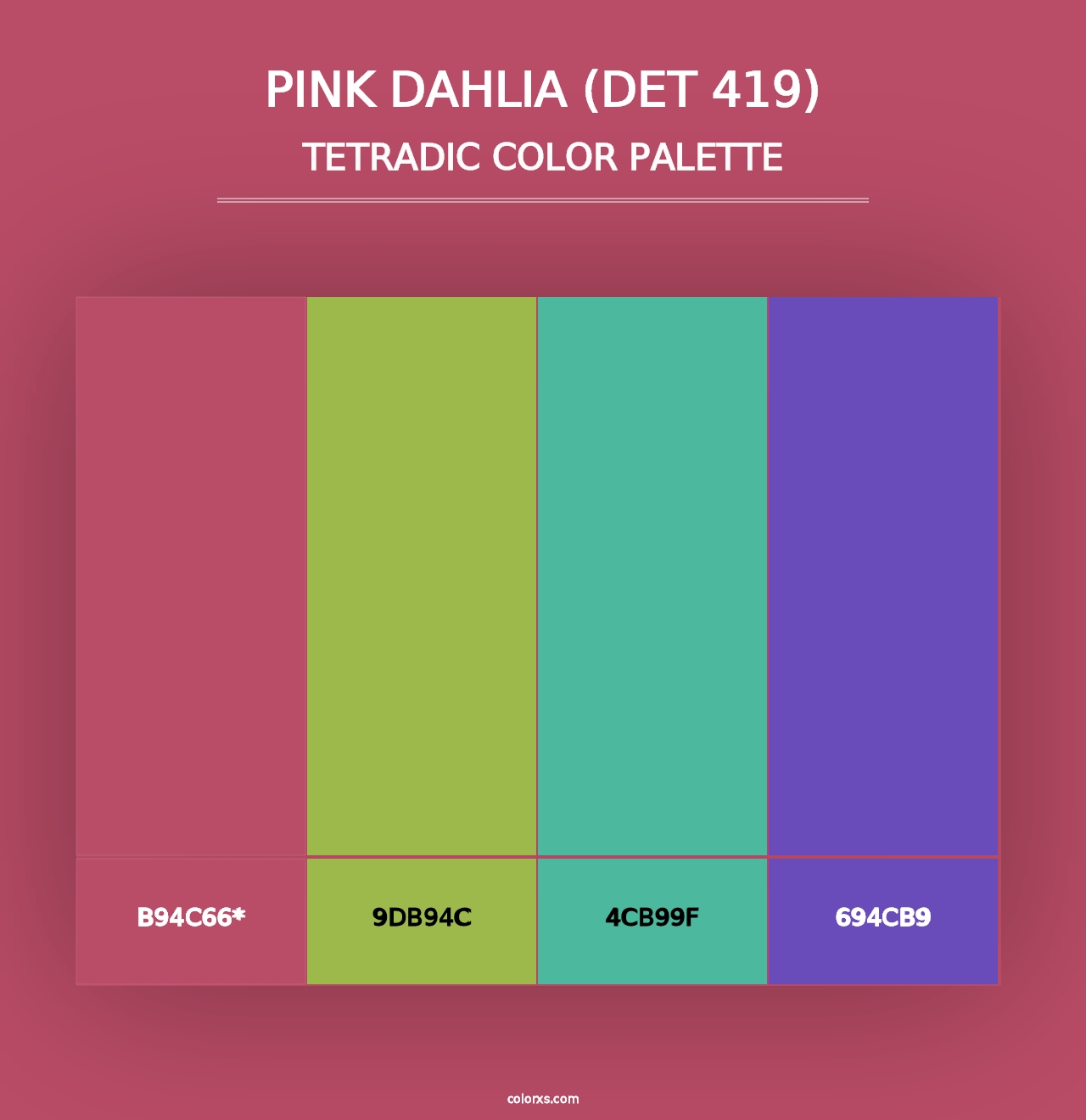 Pink Dahlia (DET 419) - Tetradic Color Palette