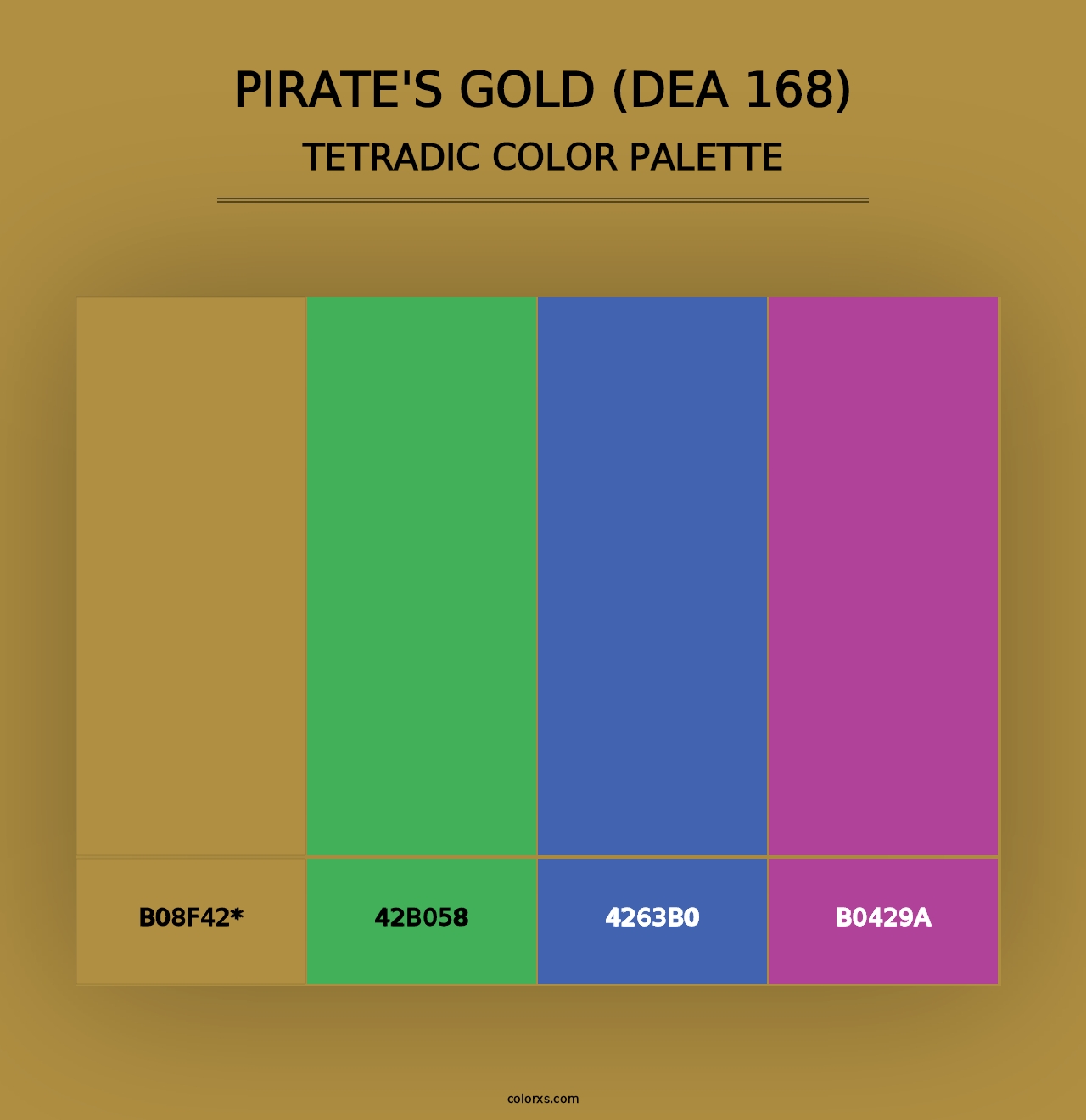 Pirate's Gold (DEA 168) - Tetradic Color Palette