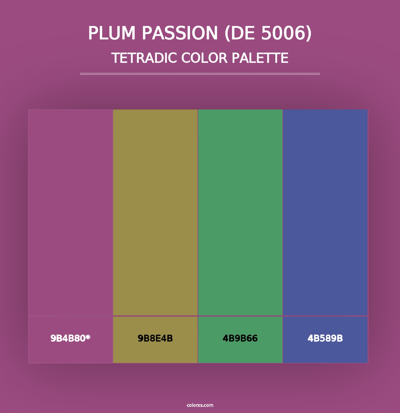 Plum Passion (DE 5006) - Tetradic Color Palette