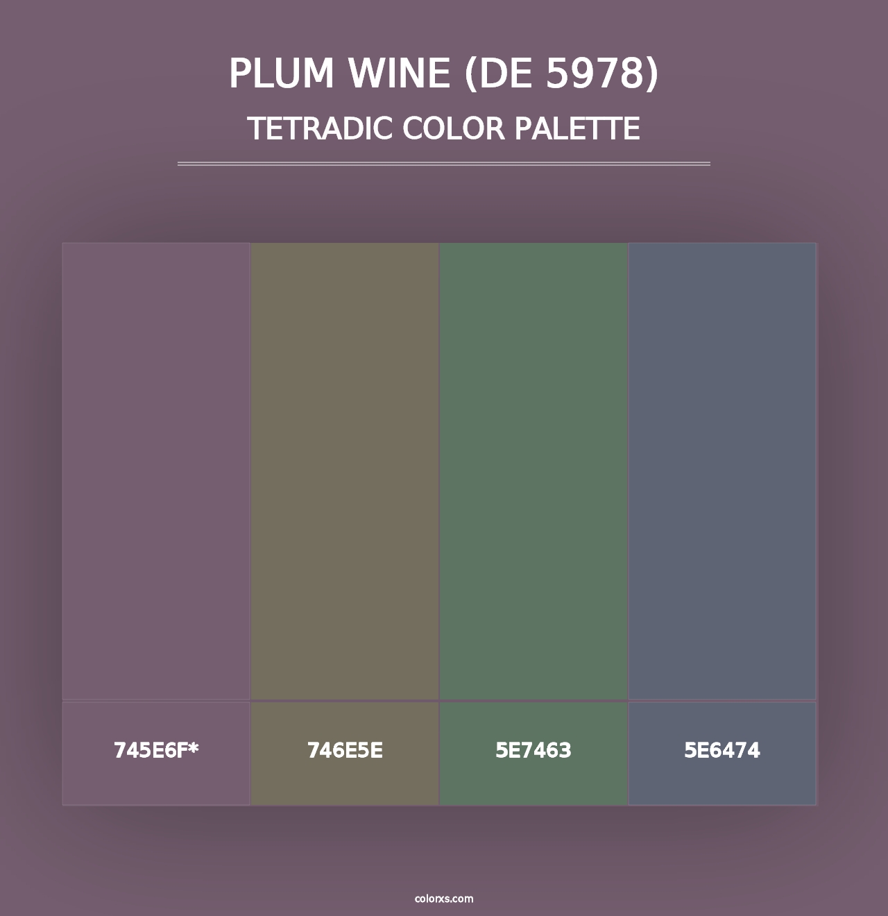 Plum Wine (DE 5978) - Tetradic Color Palette