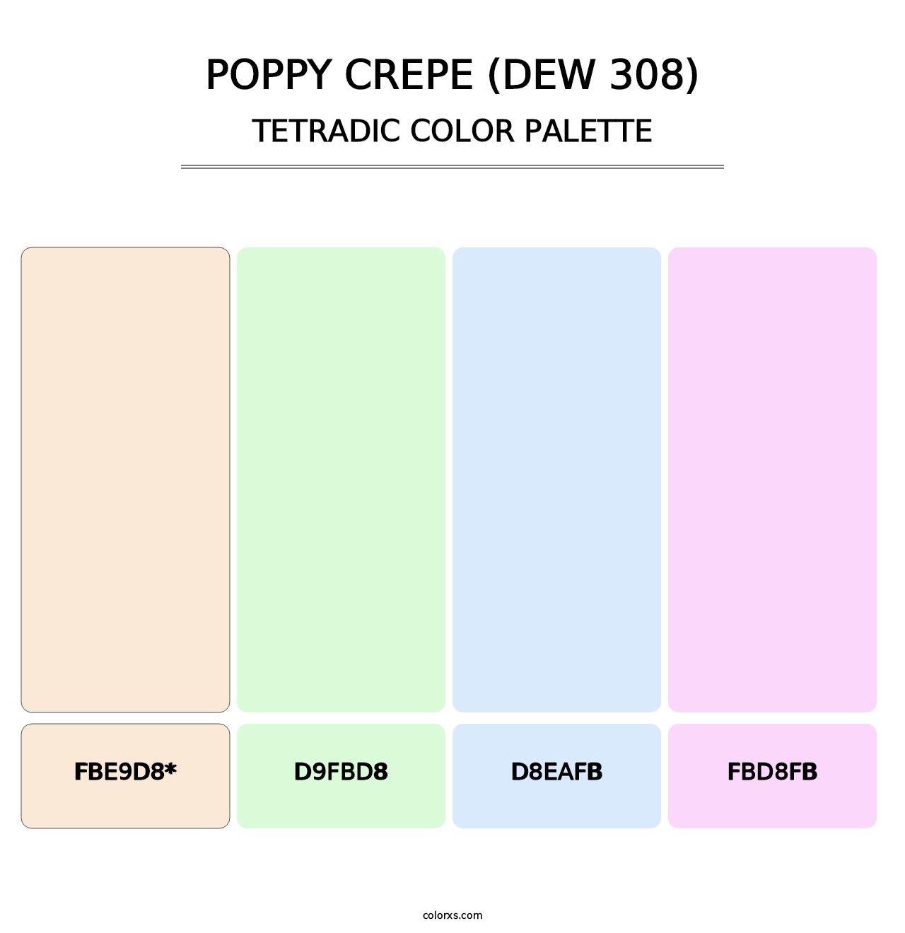 Poppy Crepe (DEW 308) - Tetradic Color Palette