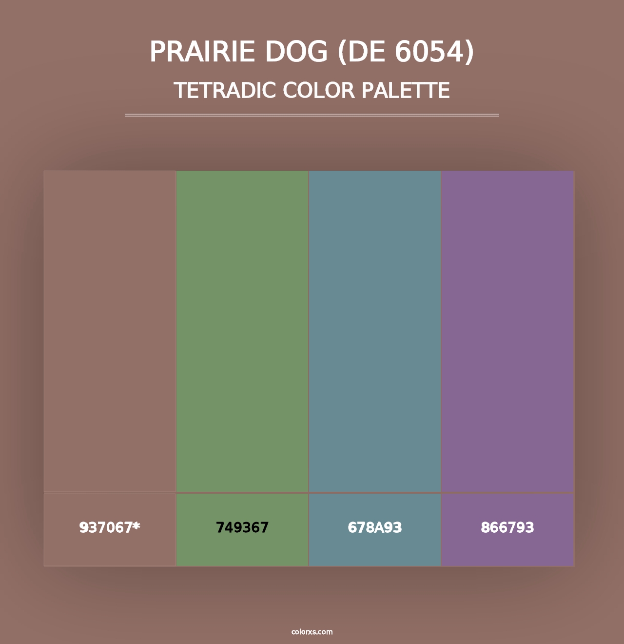 Prairie Dog (DE 6054) - Tetradic Color Palette