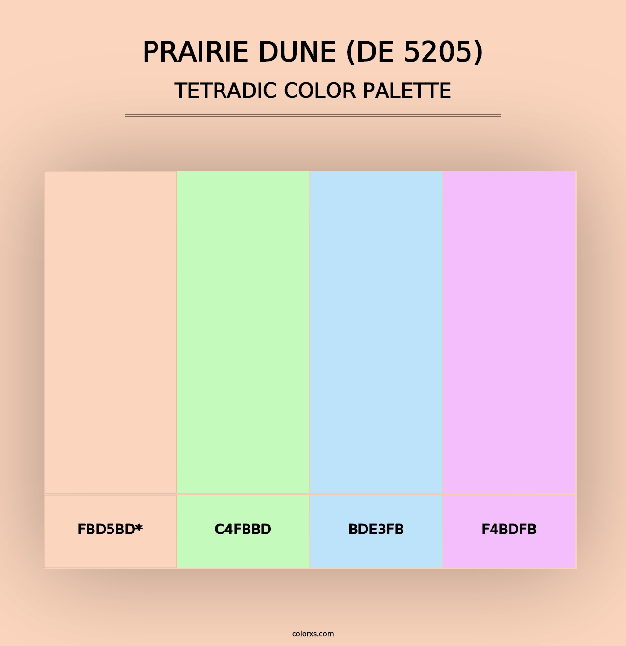 Prairie Dune (DE 5205) - Tetradic Color Palette