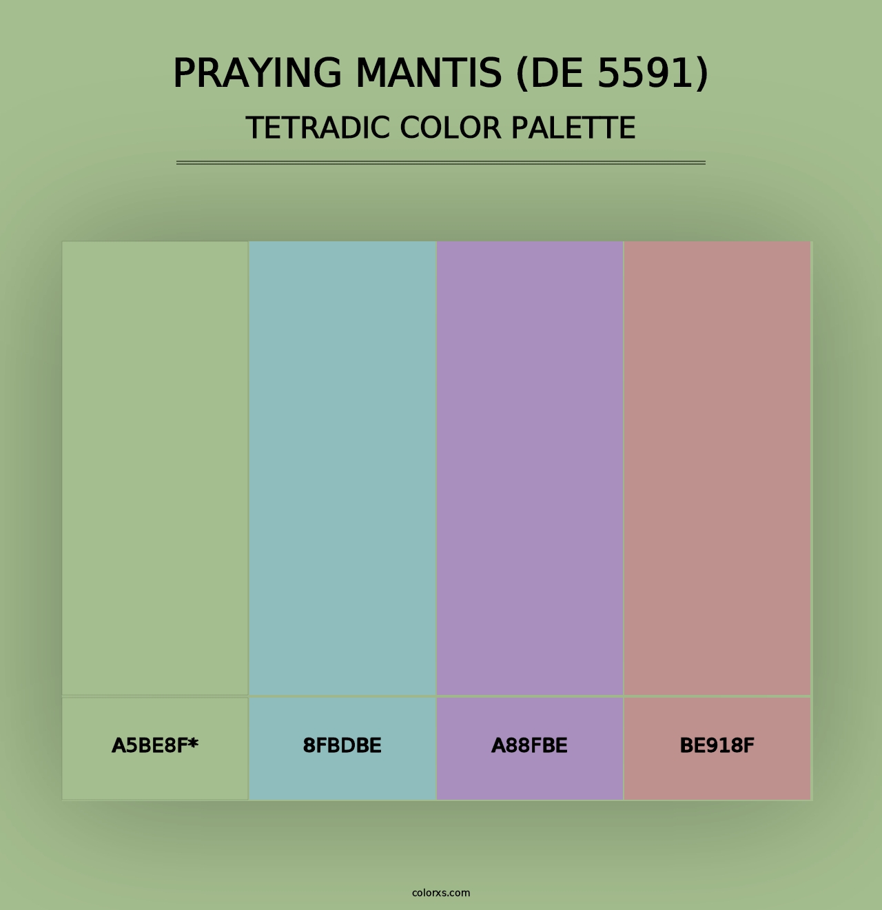 Praying Mantis (DE 5591) - Tetradic Color Palette