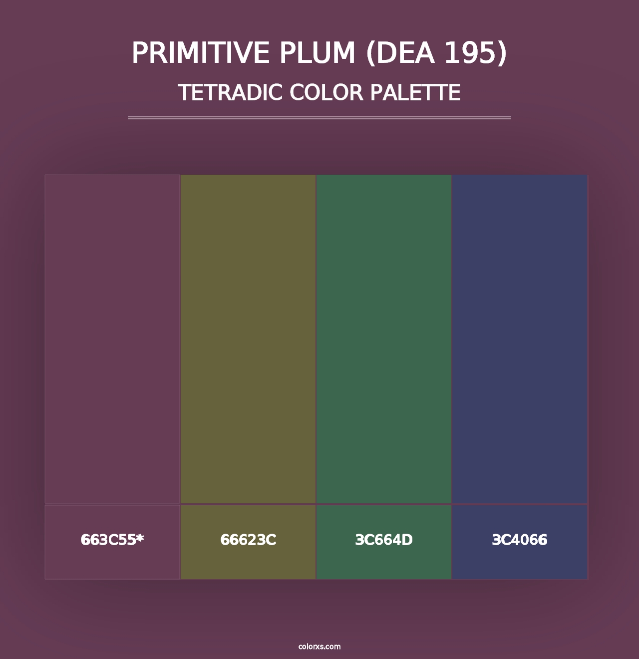 Primitive Plum (DEA 195) - Tetradic Color Palette