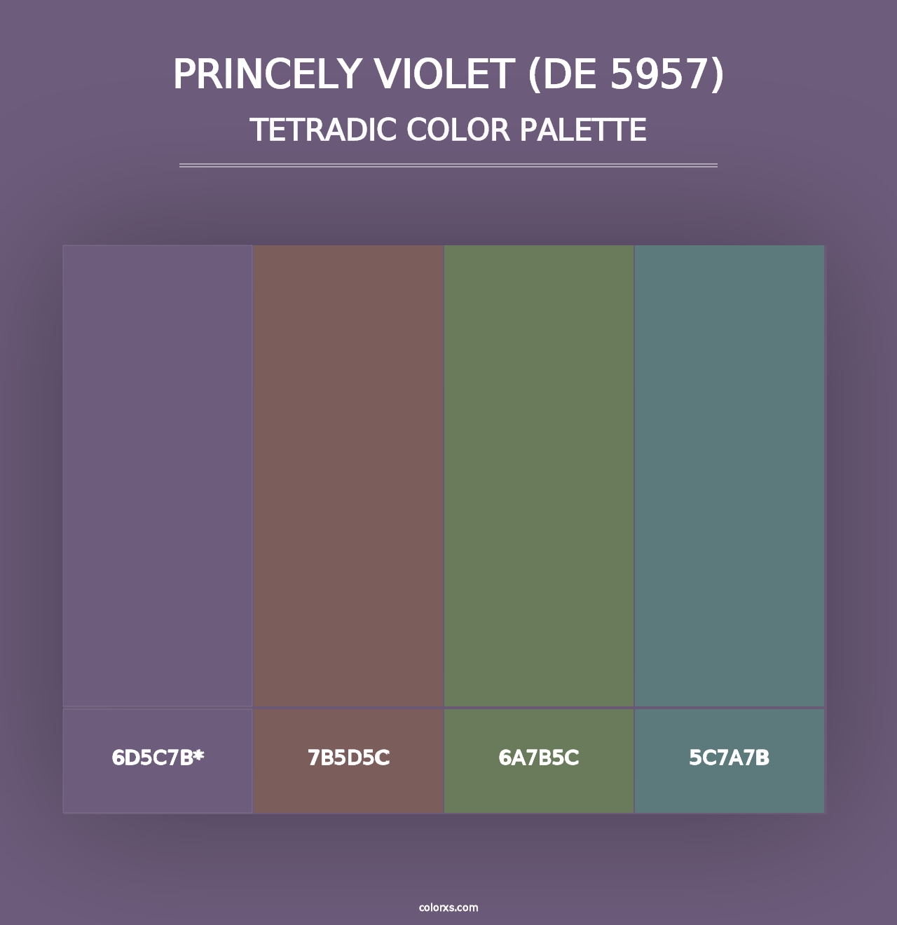 Princely Violet (DE 5957) - Tetradic Color Palette