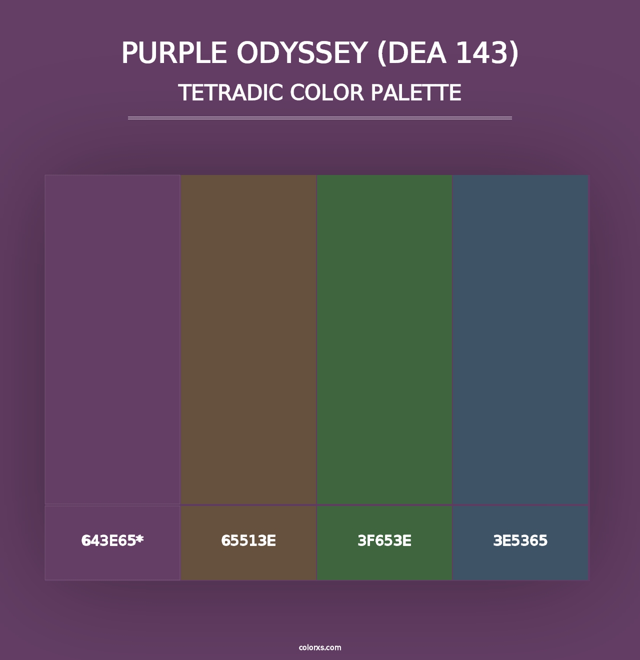 Purple Odyssey (DEA 143) - Tetradic Color Palette