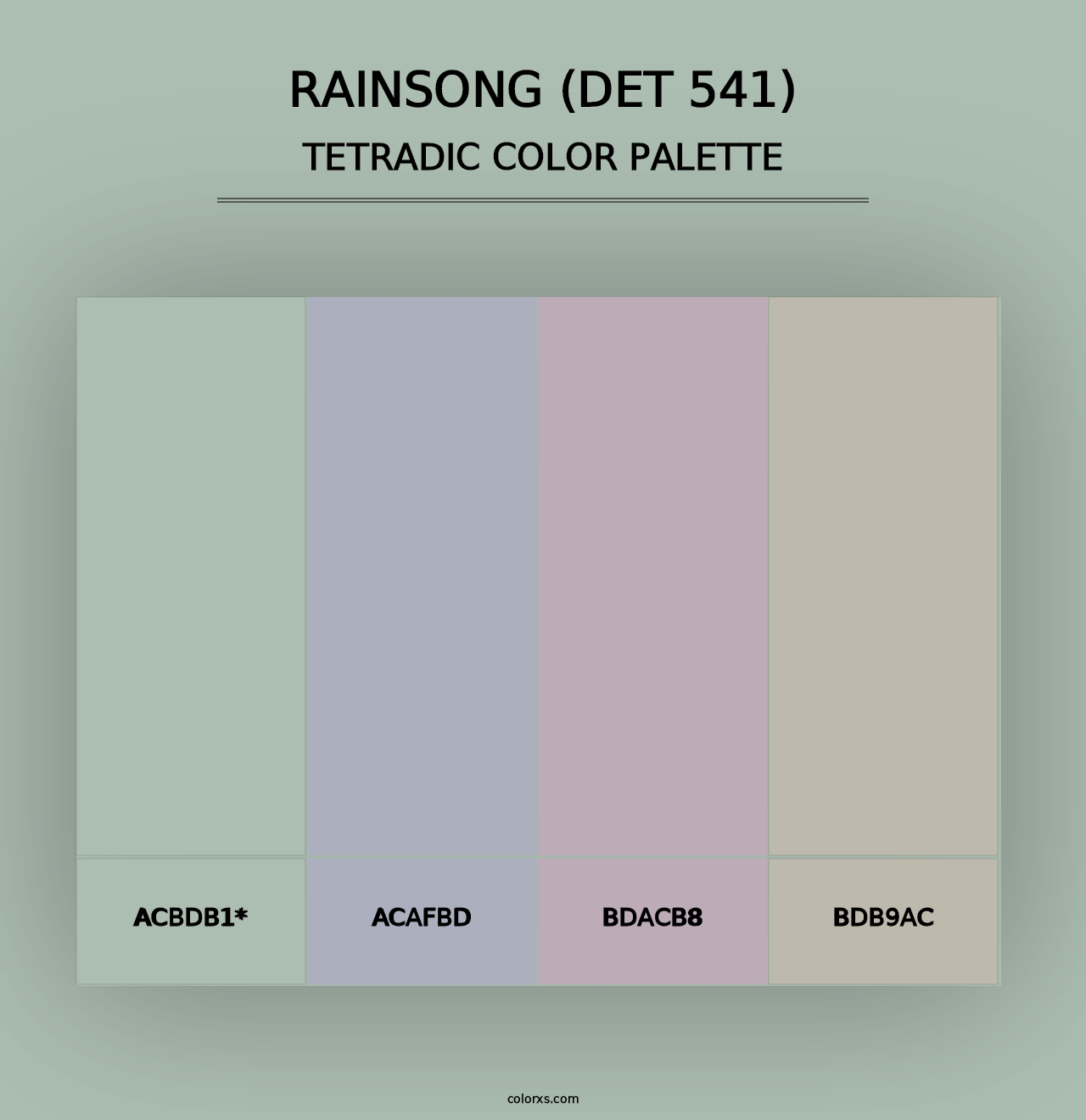 Rainsong (DET 541) - Tetradic Color Palette